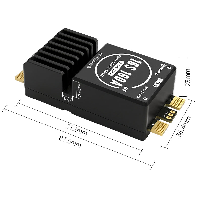WBP Atlas Sink 16S160A G1 ESC (AM32 Firmware) Support for Multirotors, RC Cars, Agri Drones & Marine Models