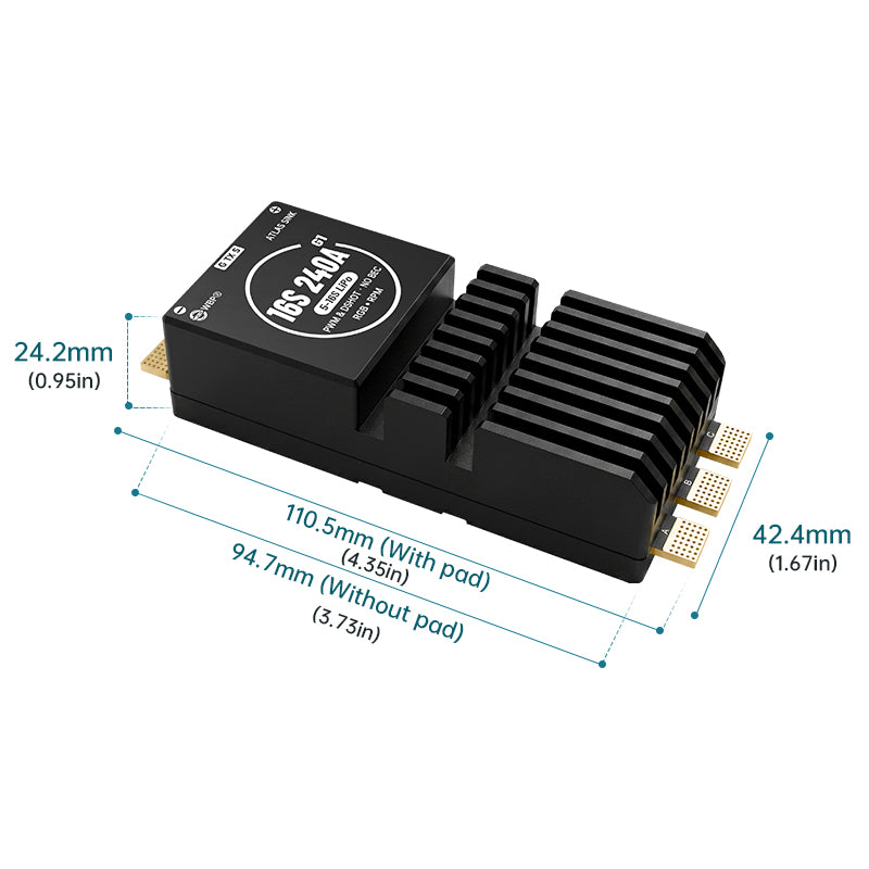 WBP Atlas Sink 16S240A G1(AM32) ESC Support for Multirotors, RC Cars, Agri Drones & Marine Models