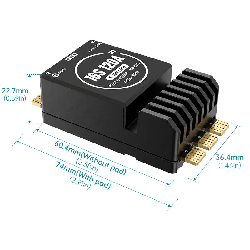WBP Atlas Sink 16S120A G1(AM32) ESC Support for UAV, RC Models, Agri Drones & Marine Models
