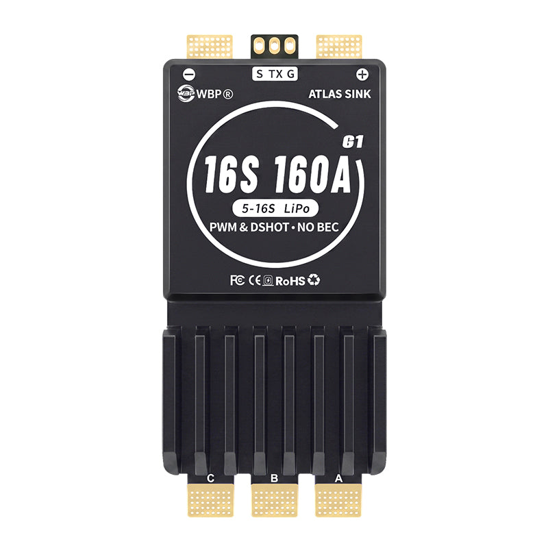 WBP Atlas Sink 16S160A G1 ESC (AM32 Firmware) Support for Multirotors, RC Cars, Agri Drones & Marine Models