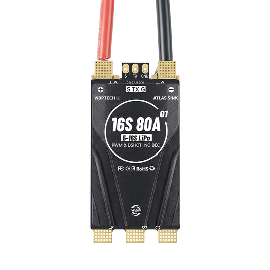 WBPTECH Atlas Sink 16S80A G1 ESC AM32 Firmware Support for Multirotors, RC Cars, Agri Drones & Marine Models