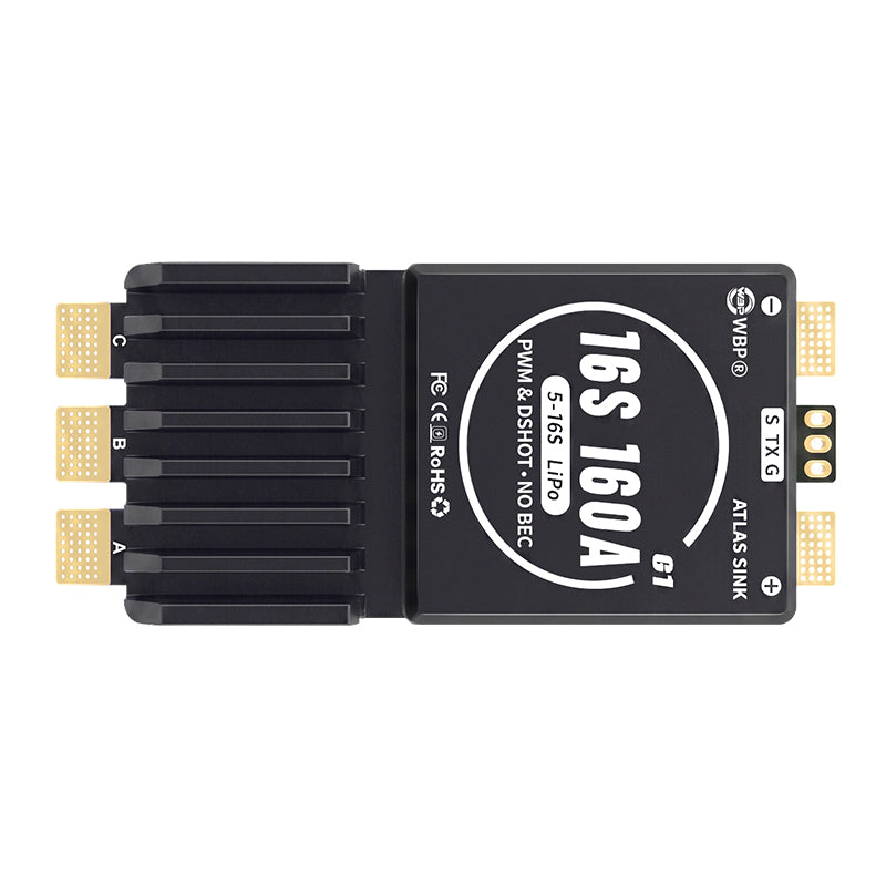 WBP Atlas Sink 16S160A G1(AM32) ESC Support for Multirotors, RC Cars, Agri Drones & Marine Models